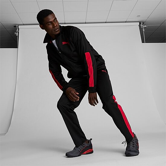 PUMA Contrast Mens Straight Mid Rise Regular Fit Track Pant