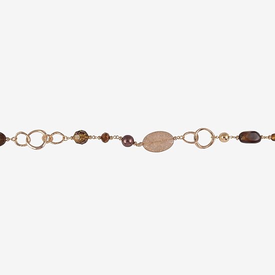 Mixit Gold Tone Womens 40 Inch Beaded Necklace