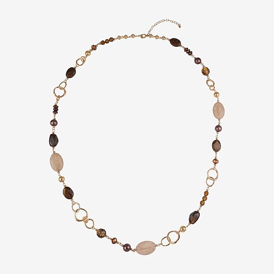 Mixit Gold Tone Womens 40 Inch Beaded Necklace