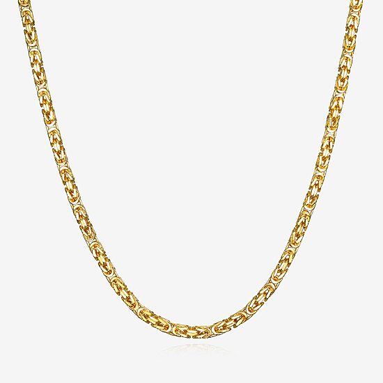 Unisex Adult 14K Gold 22 Inch Byzantine Chain Necklace