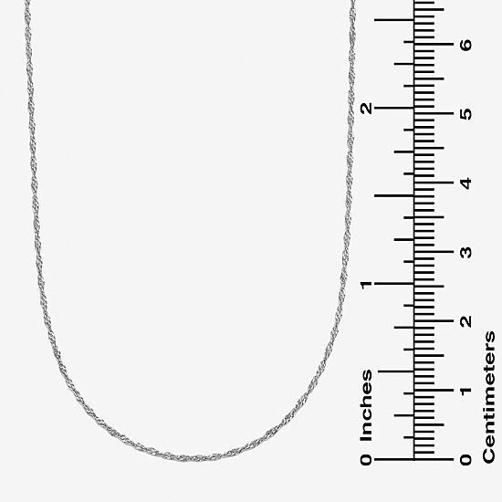 Womens 14K White Gold 16 Inch Singapore Chain Necklace