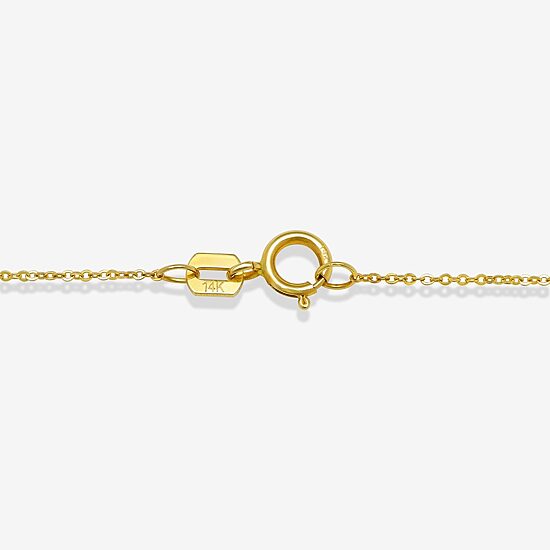 Womens 14K Gold Clover 18 Inch Pendant Necklace