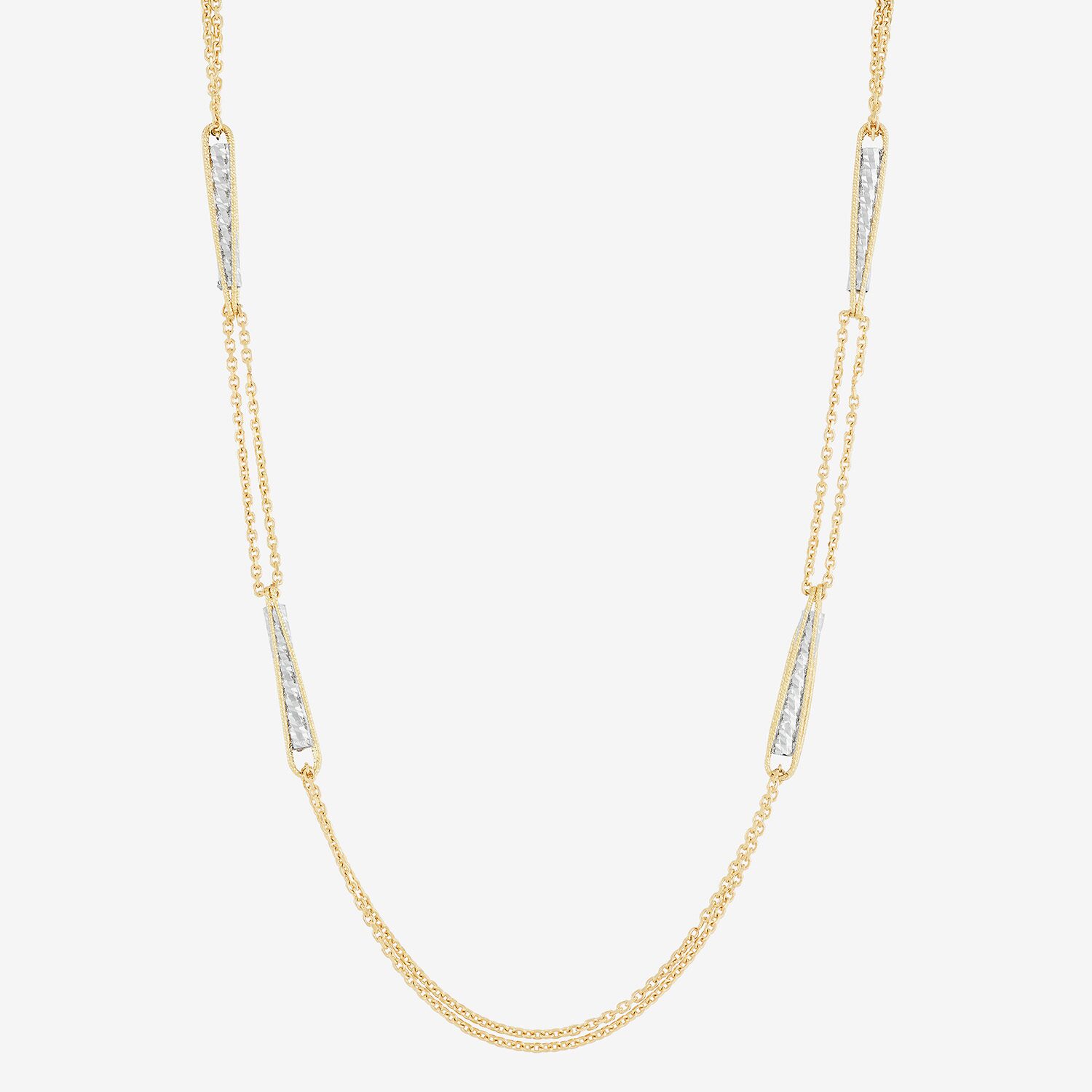 Mia Oro Womens 14K Two Tone Gold 18 Inch Link Necklace
