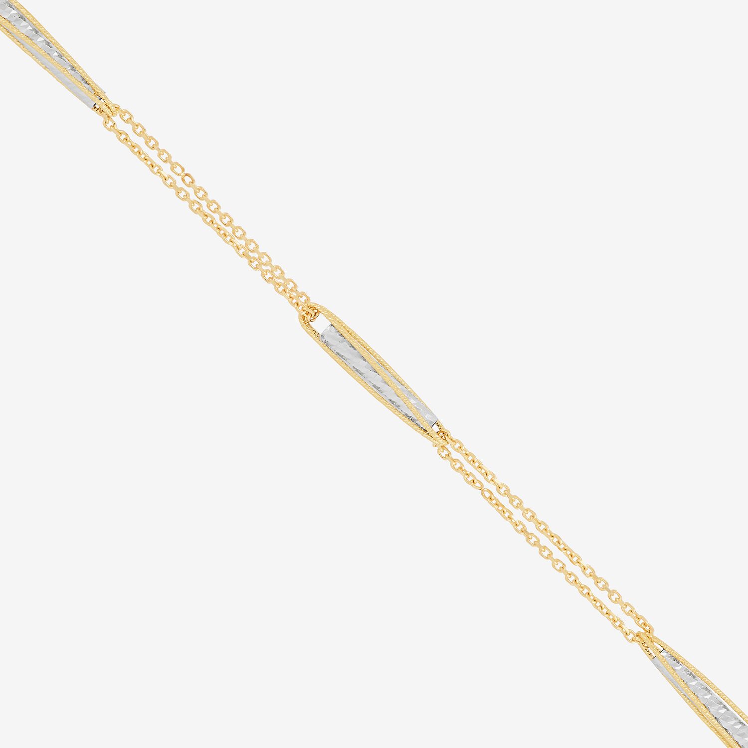 Mia Oro Womens 14K Two Tone Gold 18 Inch Link Necklace