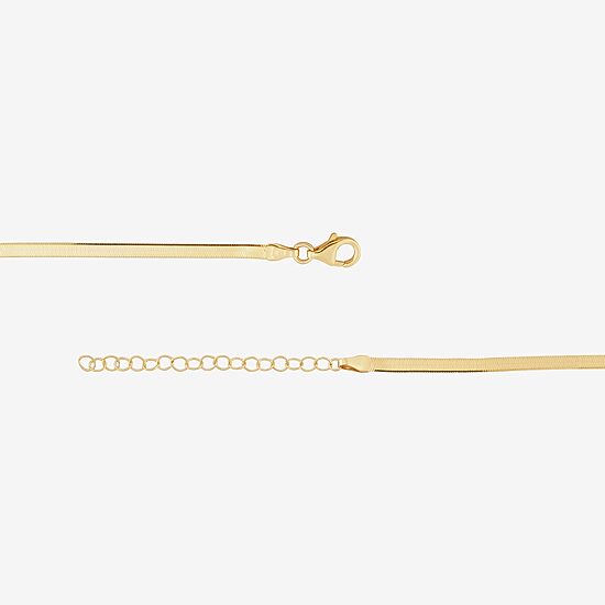 Mia Oro Womens 14K Gold 18 Inch Herringbone Chain Necklace