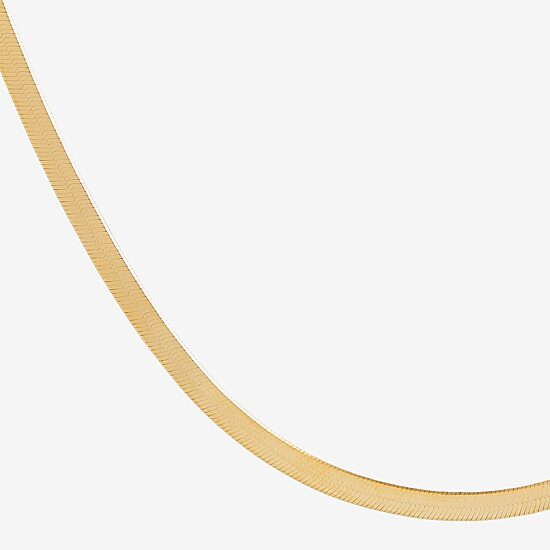 Mia Oro Womens 14K Gold 18 Inch Herringbone Chain Necklace
