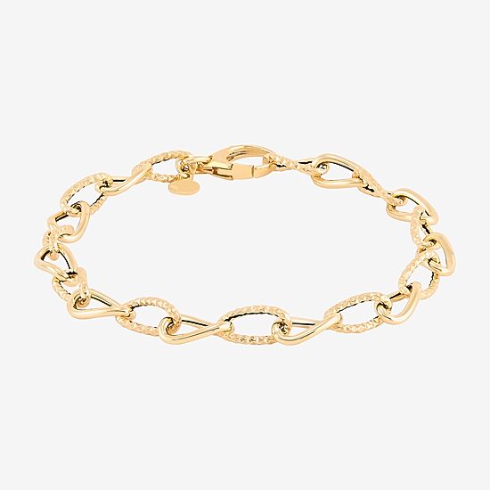 Mia Oro Womens 14K Gold 7.5 Inch Link Bracelet