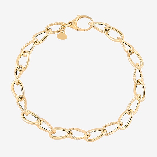 Mia Oro Womens 14K Gold 7.5 Inch Link Bracelet