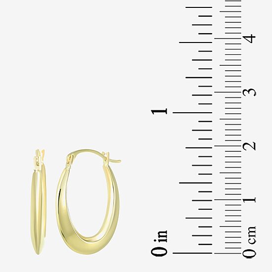Womens 10K Gold 20mm Oval Hoop Earrings