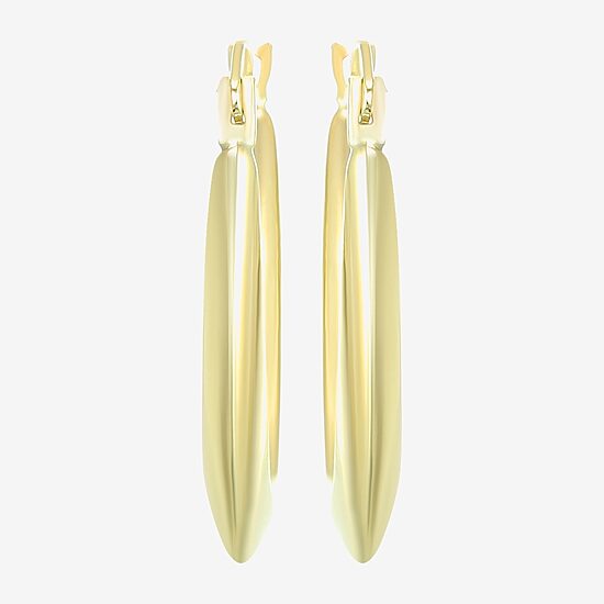 Womens 10K Gold 20mm Oval Hoop Earrings
