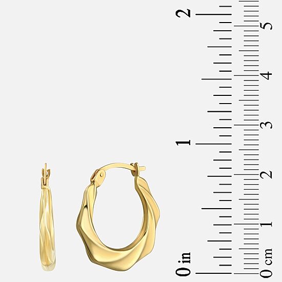 Womens 14K Gold 20mm Round Hoop Earrings