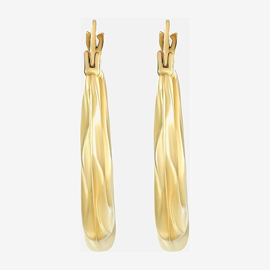 Womens 14K Gold 20mm Round Hoop Earrings
