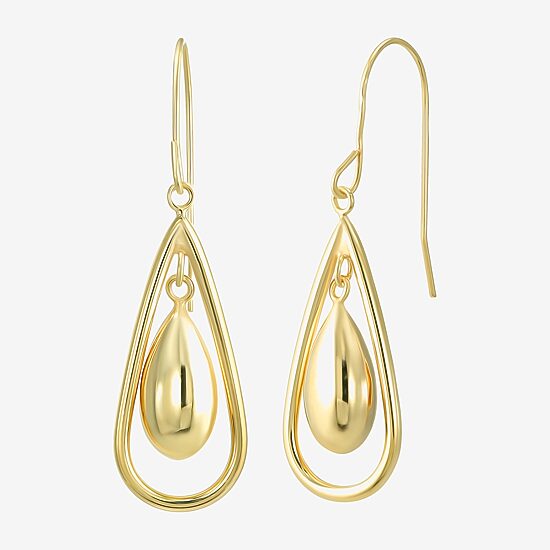Womens 14K Gold Drop Earrings