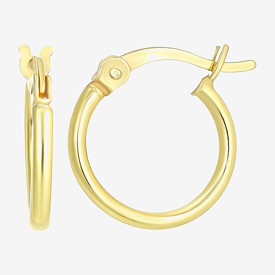 Womens 24K Gold Over Silver Round 3 Pair Earring Set