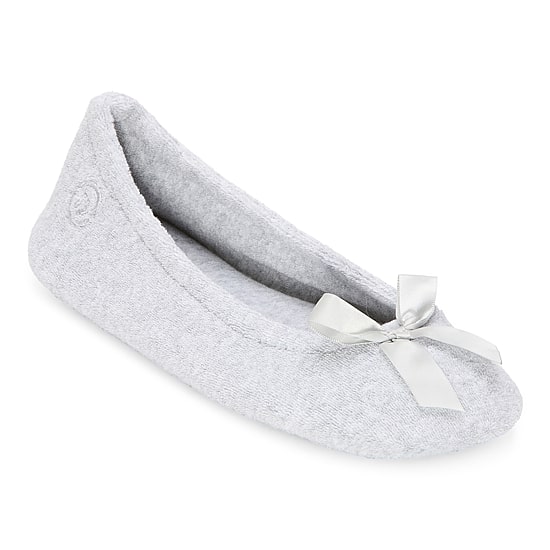 Isotoner Terry Womens Slip Resistant Ballerina Slippers