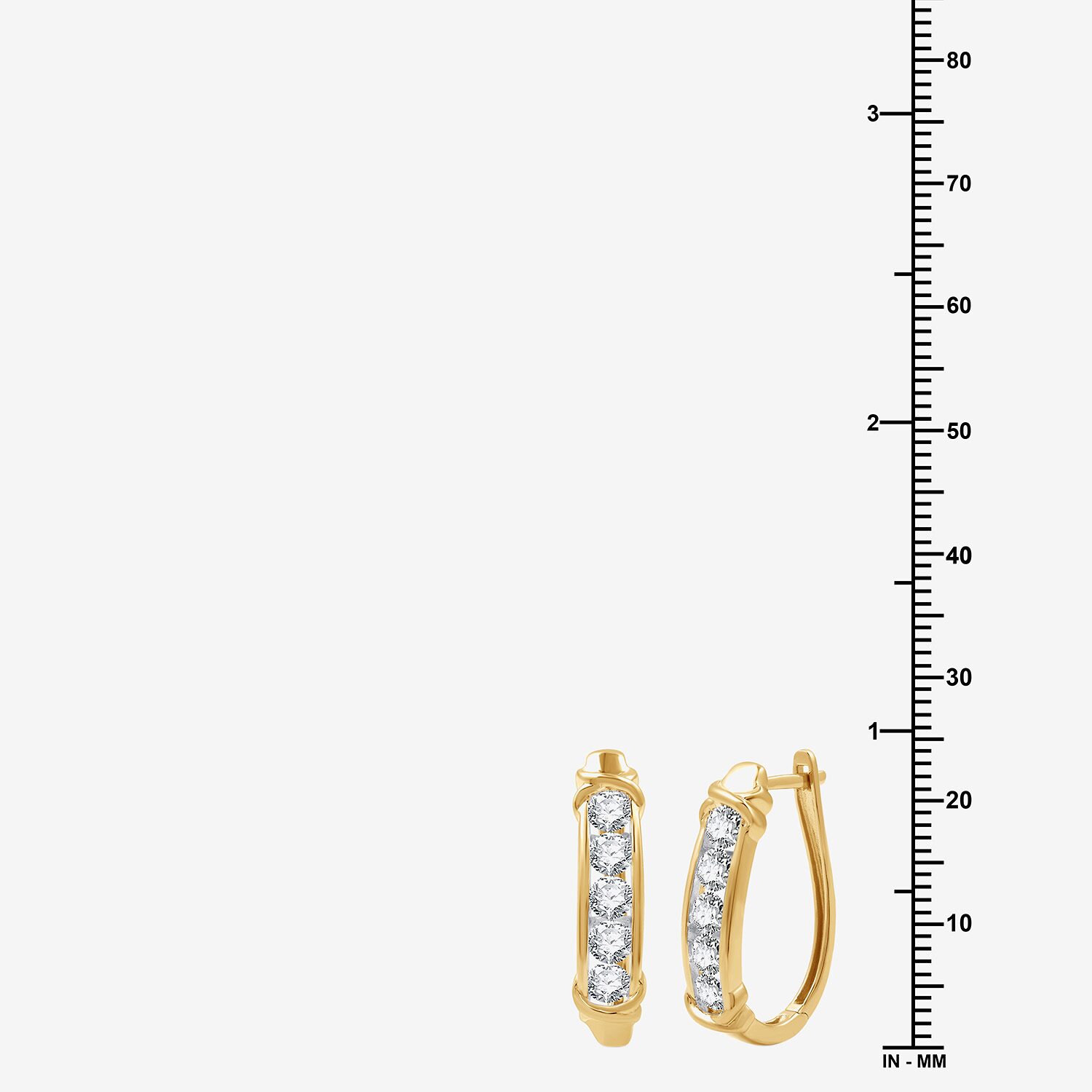 Womens 1 1/2 CT. T.W. Lab Grown White Diamond 14K Gold Over Silver Sterling 23.8mm Hoop Earrings