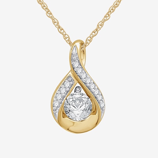 Womens 3/8 CT. T.W. Lab Grown White Diamond 14K Gold Over Silver Sterling Silver Infinity 18 Inch Pendant Necklace