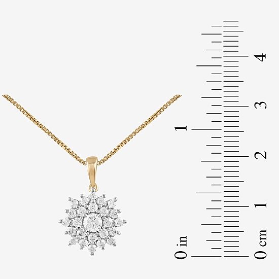 (H / I1-I2) Womens 1/2 CT. T.W. Lab Grown White Diamond 14K Gold Over Silver 18 Inch Pendant Necklace