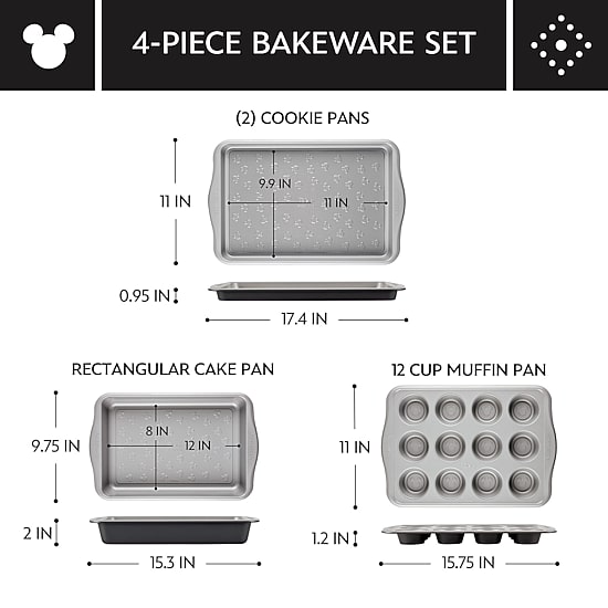 Farberware Disney Bake with Mickey Mouse 4-pc. Bakeware Set