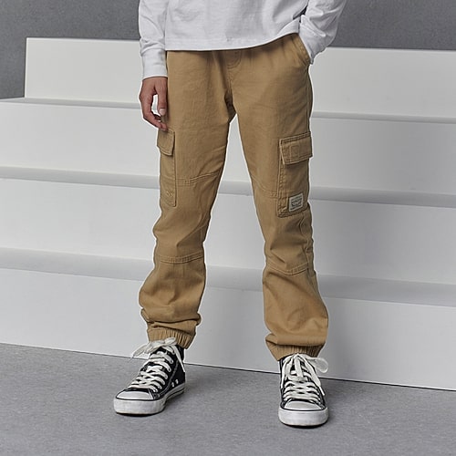 Levi 's Big Kid Boys Adjustable Waist Drawstring Waist Cuffed Cargo Pant In Brown