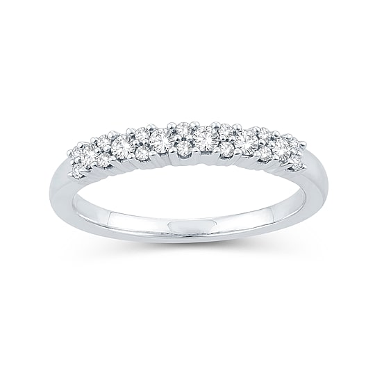 Womens 1/4 CT. T.W. Natural White Diamond 10K Gold Wedding Band