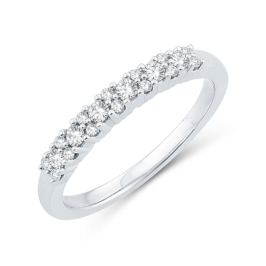 Womens 1/4 CT. T.W. Natural White Diamond 10K Gold Wedding Band