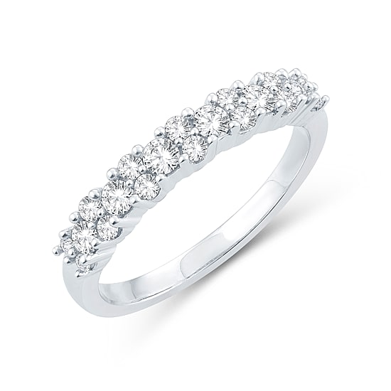 Womens 1/2 CT. T.W. Natural White Diamond 10K Gold Wedding Band