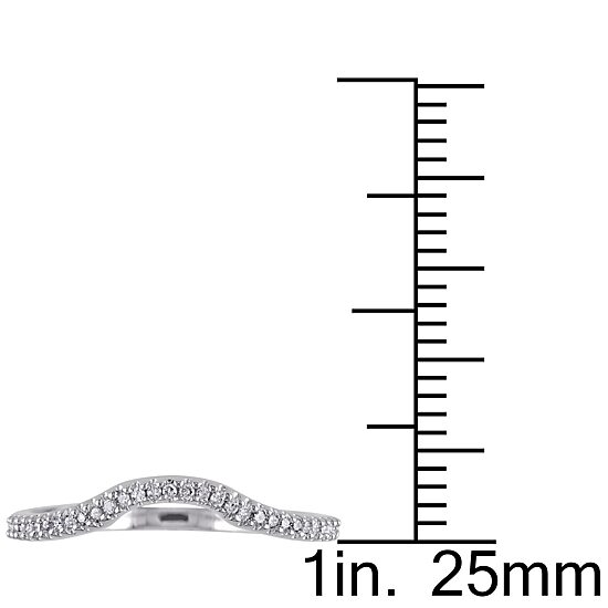 Womens 1/10 CT. T.W. Natural White Diamond Sterling Silver Curved Wedding Ring Enhancer