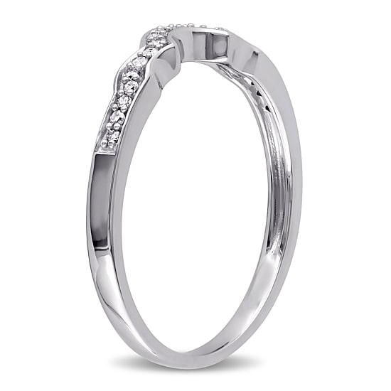 Womens 1/10 CT. T.W. Natural White Diamond 10K Gold Wedding Ring Enhancer