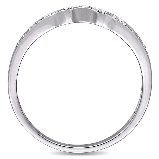 Womens 1/10 CT. T.W. Natural White Diamond 10K Gold Wedding Ring Enhancer
