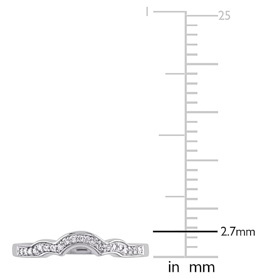 Womens 1/10 CT. T.W. Natural White Diamond 10K Gold Wedding Ring Enhancer