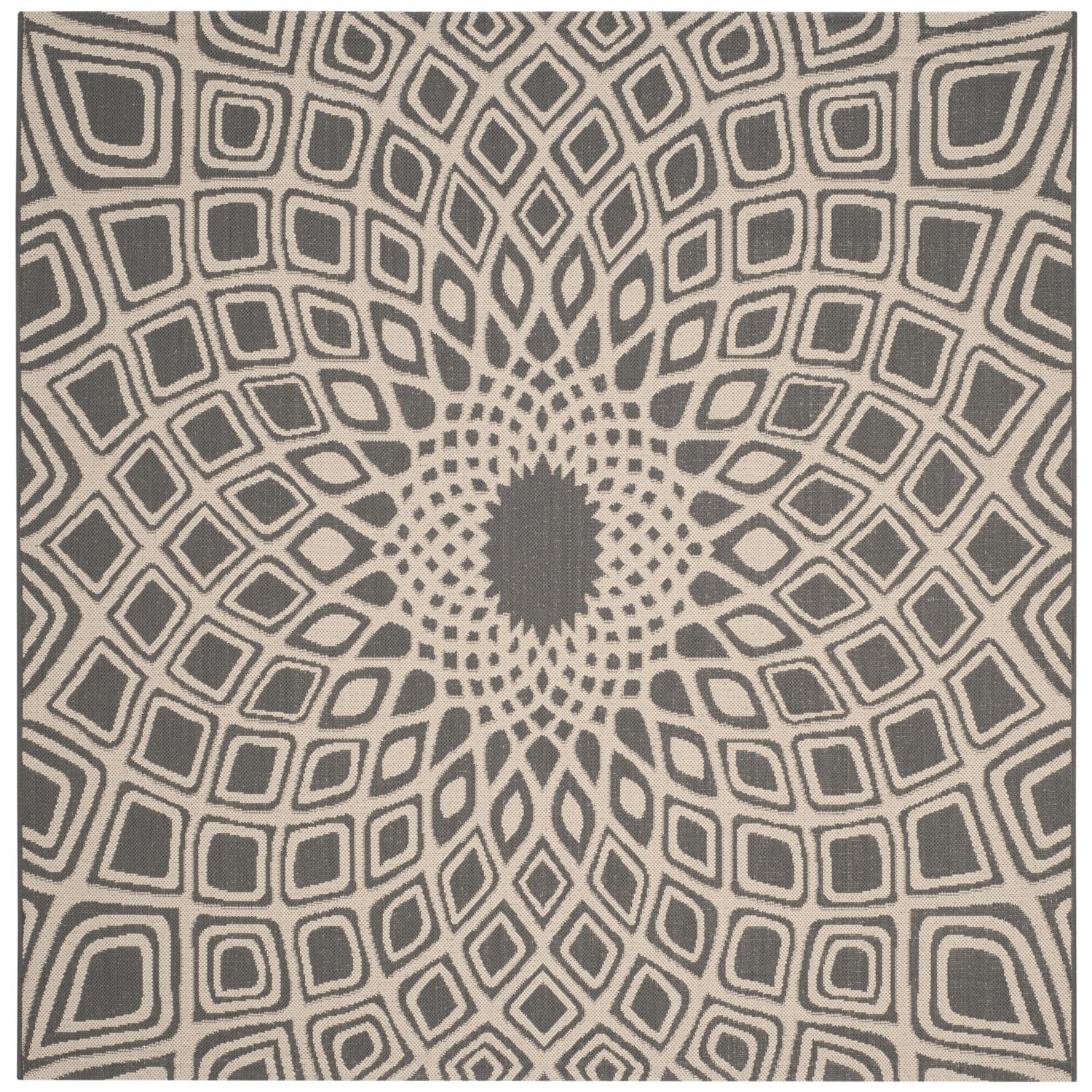 Safavieh Courtyard Collection Jacinth Geometric Indoor/Outdoor Square Area Rug