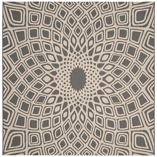 Safavieh Courtyard Collection Jacinth Geometric Indoor/Outdoor Square Area Rug