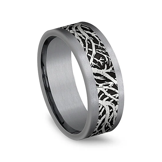 Mens 8MM Tantalum Wedding Band
