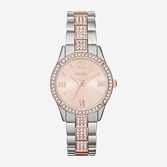 Womens Crystal-Accent Bracelet Watch
