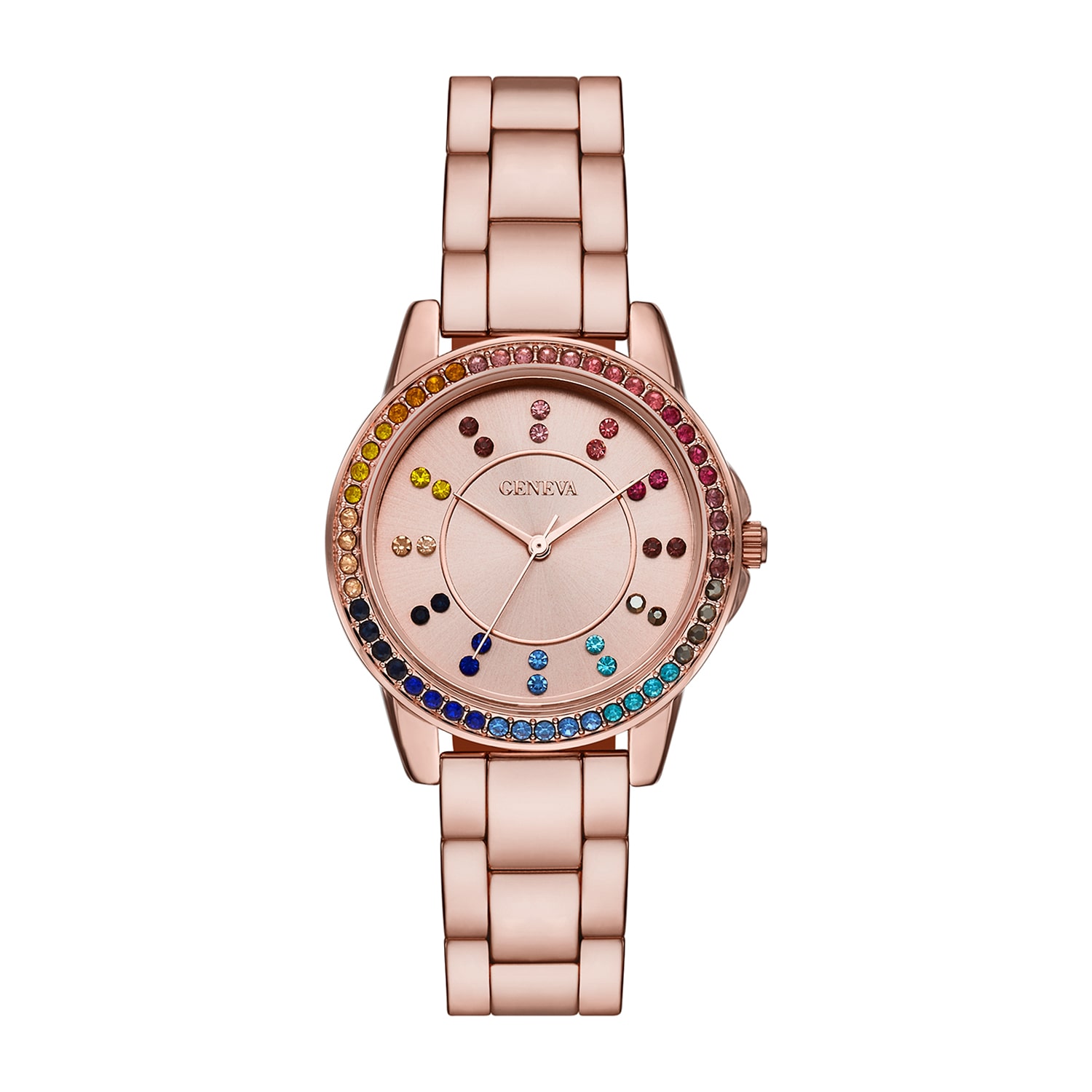 Geneva Ladies Womens Crystal Accent Rose Goldtone Bracelet Watch Fmdjm240