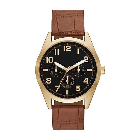 Opp Mens Brown Strap Watch Fmdjo225