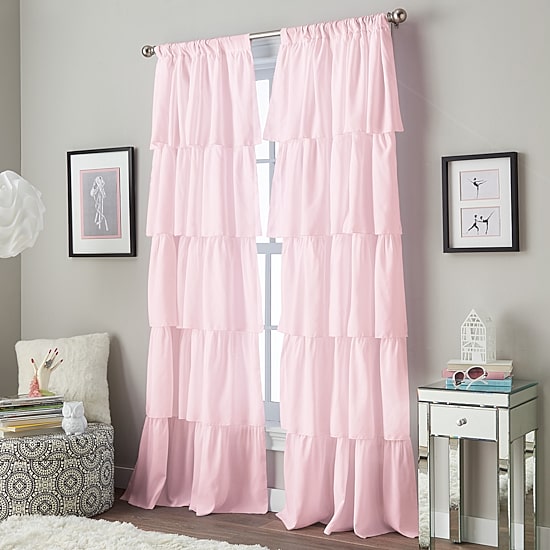 CHF Flounced Rod Pocket Light-Filtering Single Curtain Panel