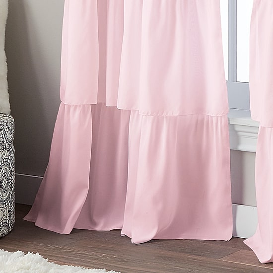 CHF Flounced Rod Pocket Light-Filtering Single Curtain Panel