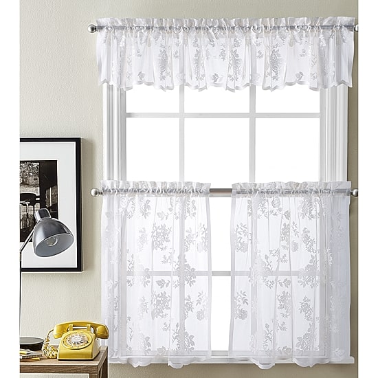 CHF Sibella Lace 2-pc. Rod Pocket Window Tier