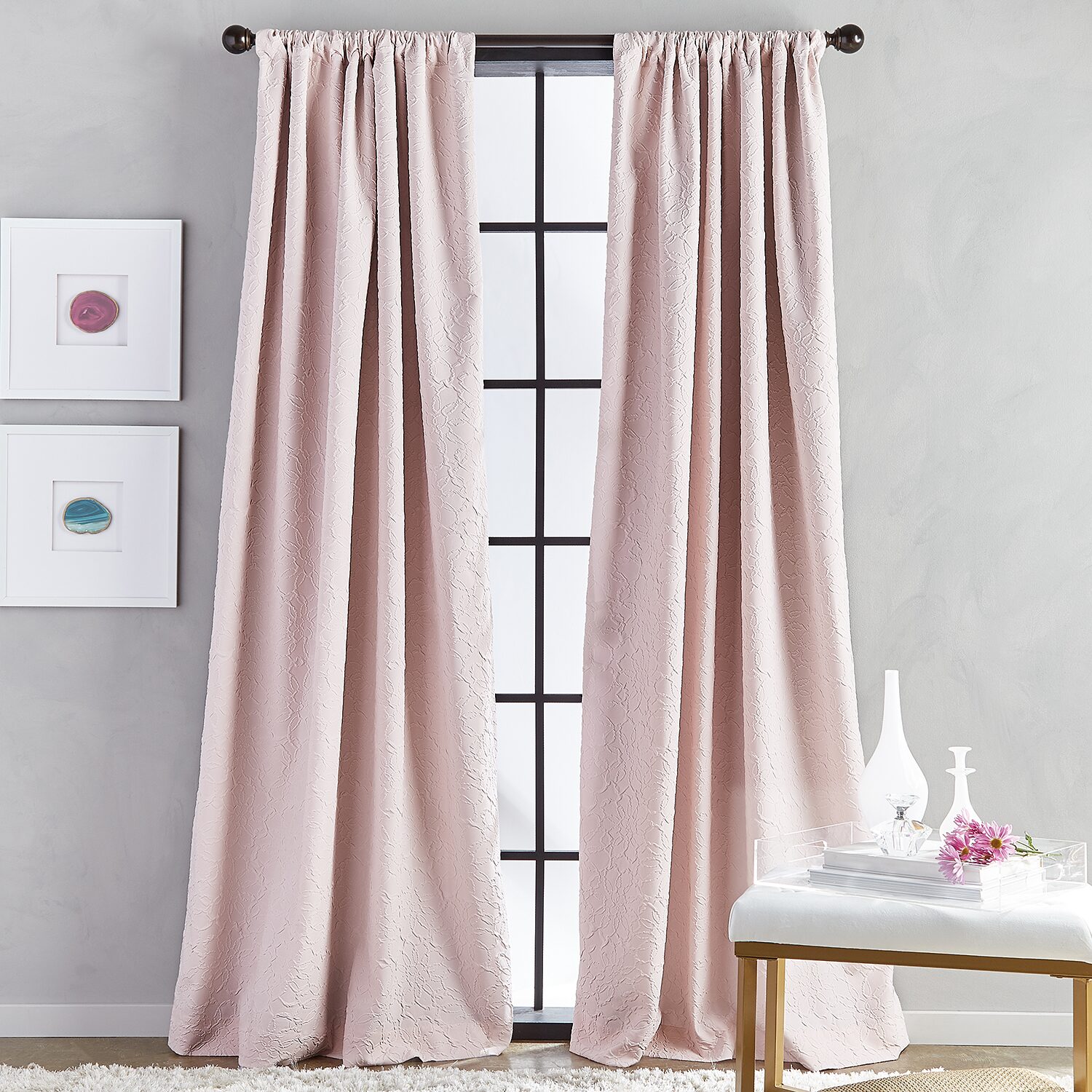 CHF Bloomsbury Rod Pocket Light-Filtering Single Curtain Panel