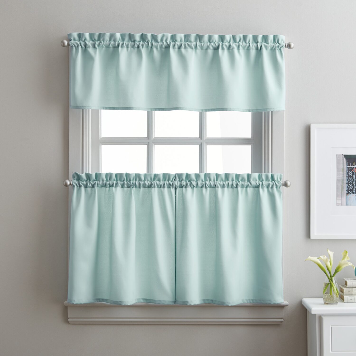 CHF Solid Twill 3-pc. Rod Pocket Window Tier