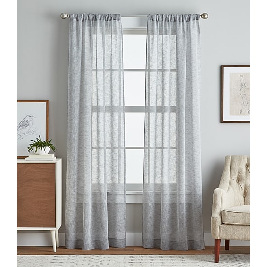 CHF Pandora Sheer Rod Pocket Set of 2 Curtain Panel