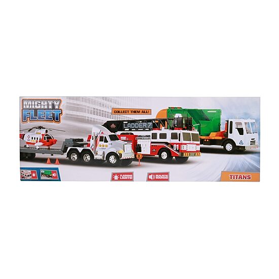Funrise Inc. Mighty Fleet Titans Flatbed Truck With Helicopter