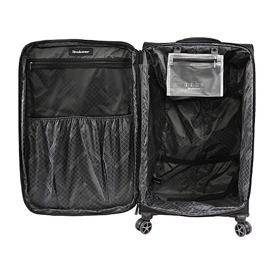 Brookstone Elswood 29 Inch Softside LIGHTWEIGHT Checked Spinner Luggage