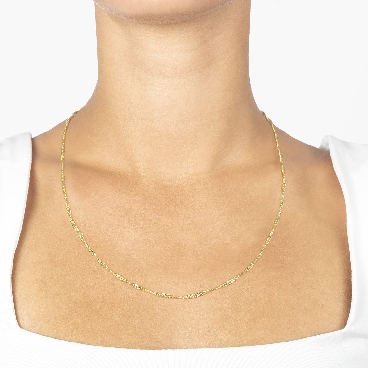 Silver Reflections 24K Gold Over Brass 18-24" Chain Necklace