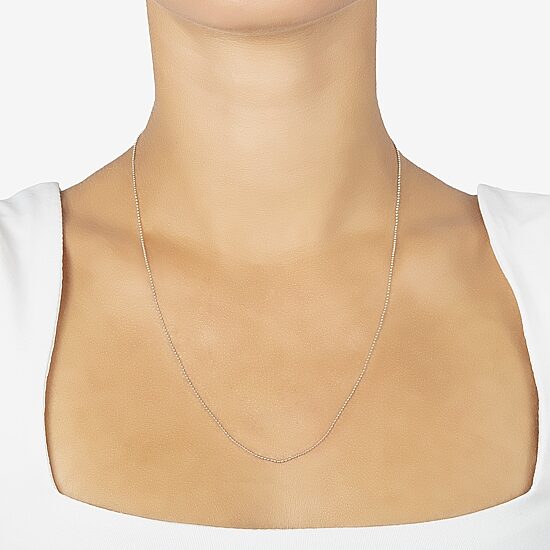 Silver Treasures Made In Italy Womens Sterling Silver 16 Inch Bead Chain Necklace