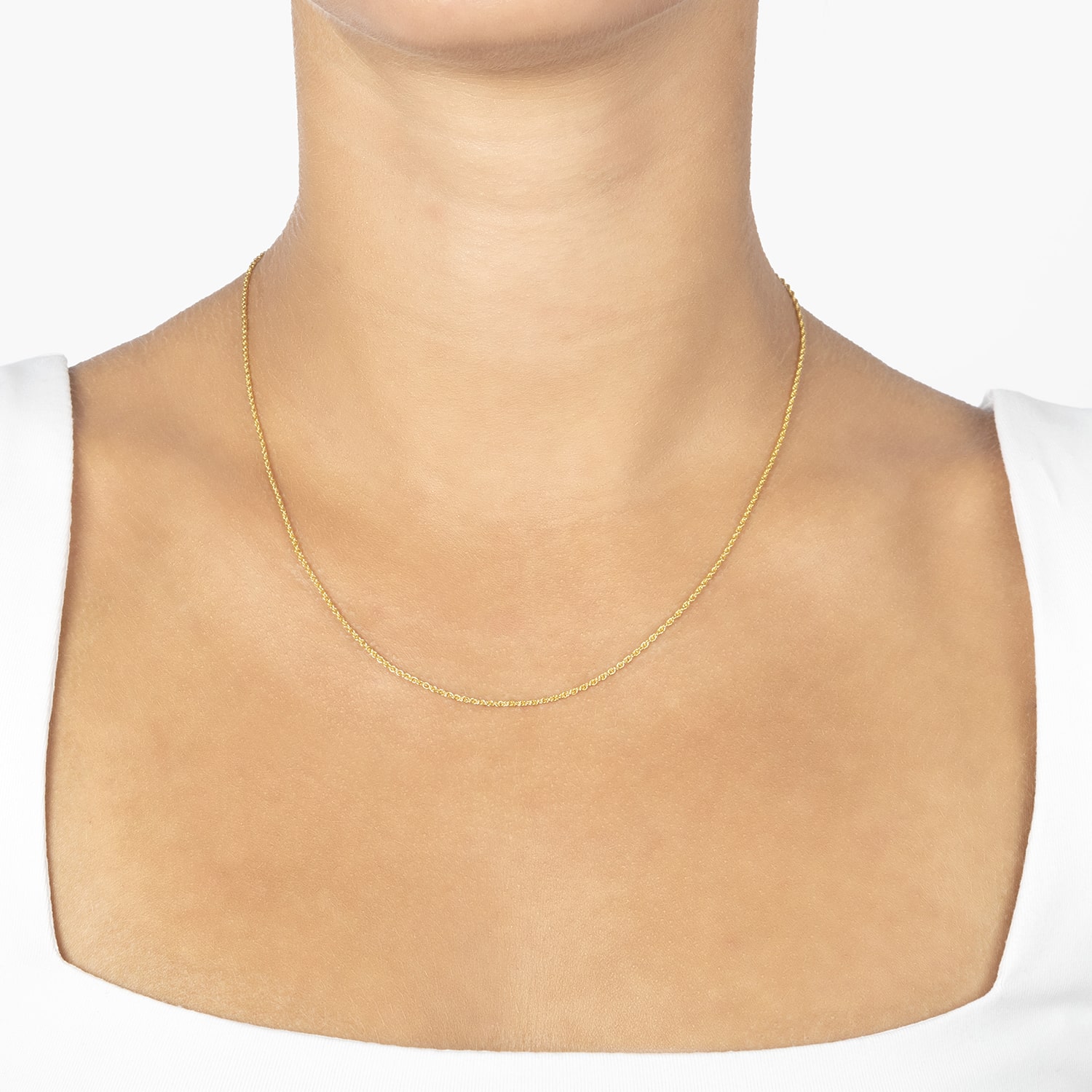 Silver Treasures Made In Italy Womens 14K Gold Over Silver 18 Inch Rope Chain Necklace