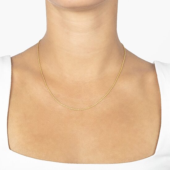 Silver Treasures Made In Italy Womens 14K Gold Over Silver 18 Inch Rope Chain Necklace