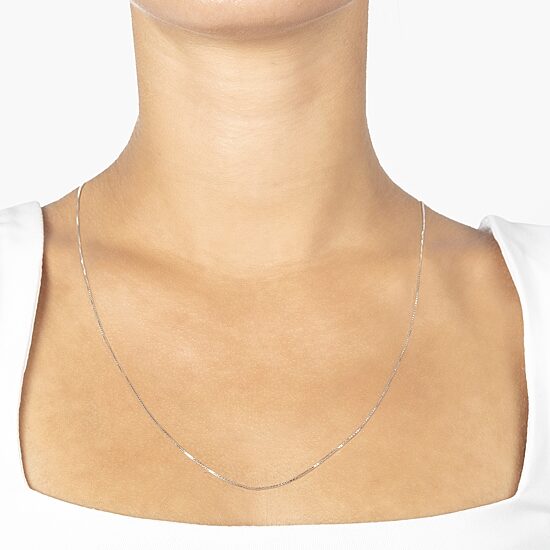 Silver Treasures Made in Italy Sterling Silver 16-30" Box Chain Necklace